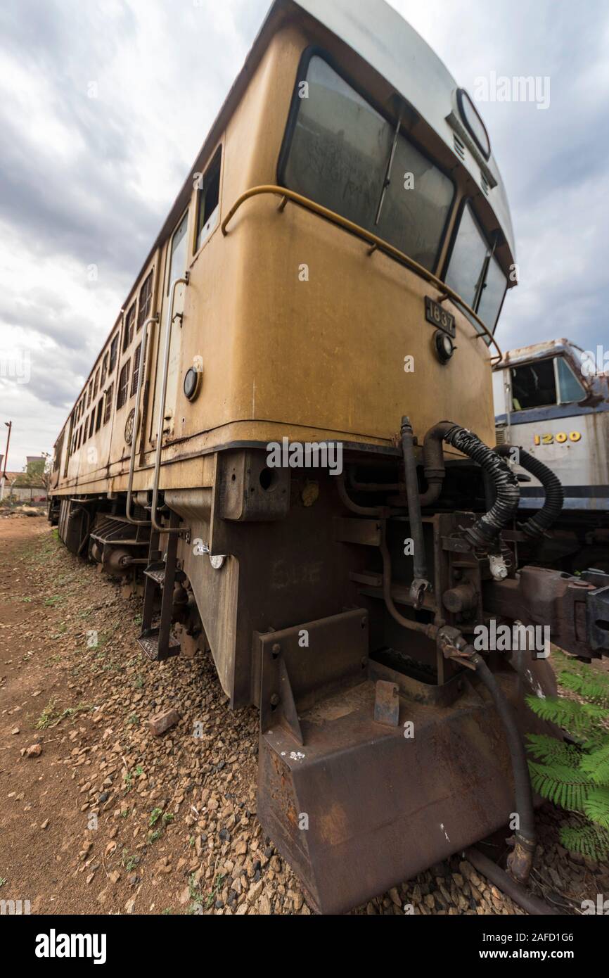 Zimbabwe. The Railroad museum at Bulawayo. Diesel engines of Rhodesian