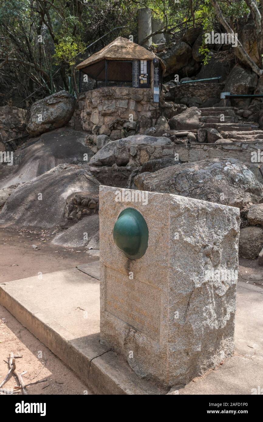 Matobo Hills National Park, Zimbabwe. The Memorable Order of Tin Hats (MOTH) Shrine, a memorial dedicated to the Rhodesians who sacrificed their lives in the first and second world war. Stock Photo