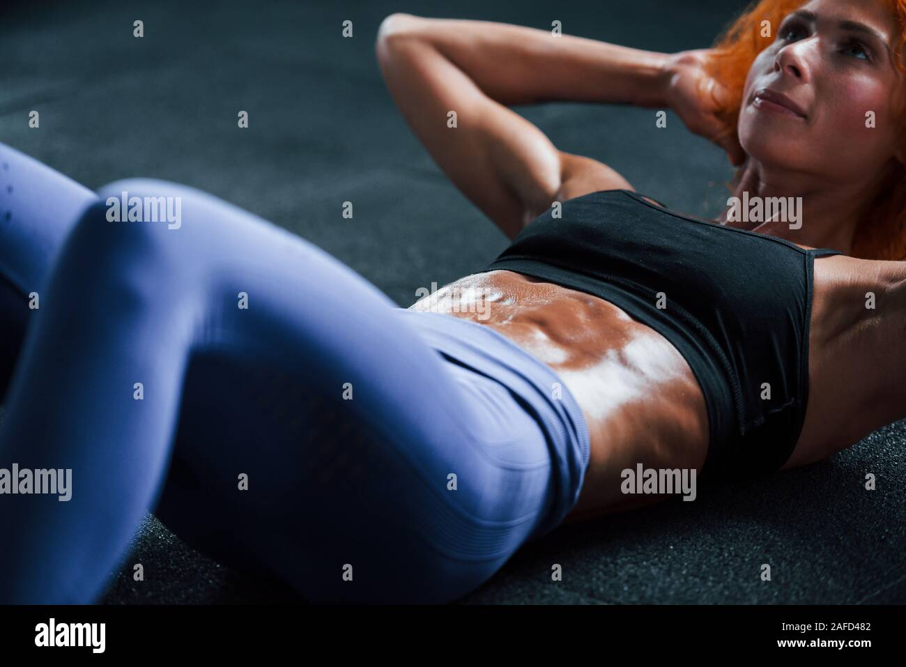 Close up athletic female abs hi-res stock photography and images