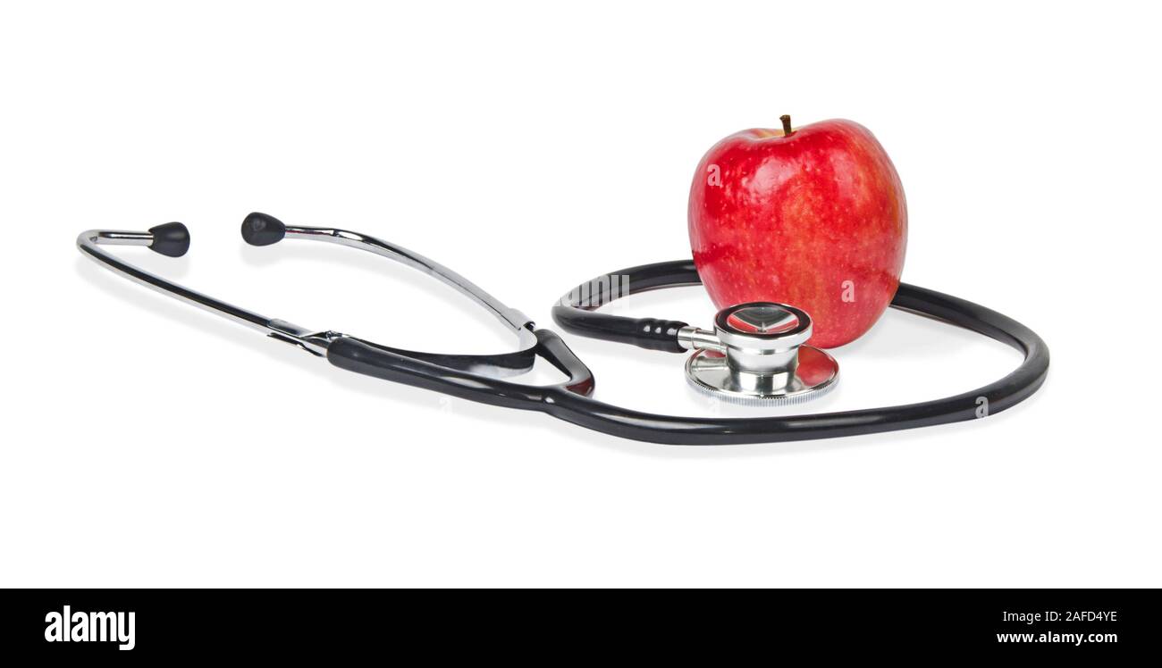 apple with stethoscope Stock Photo Alamy