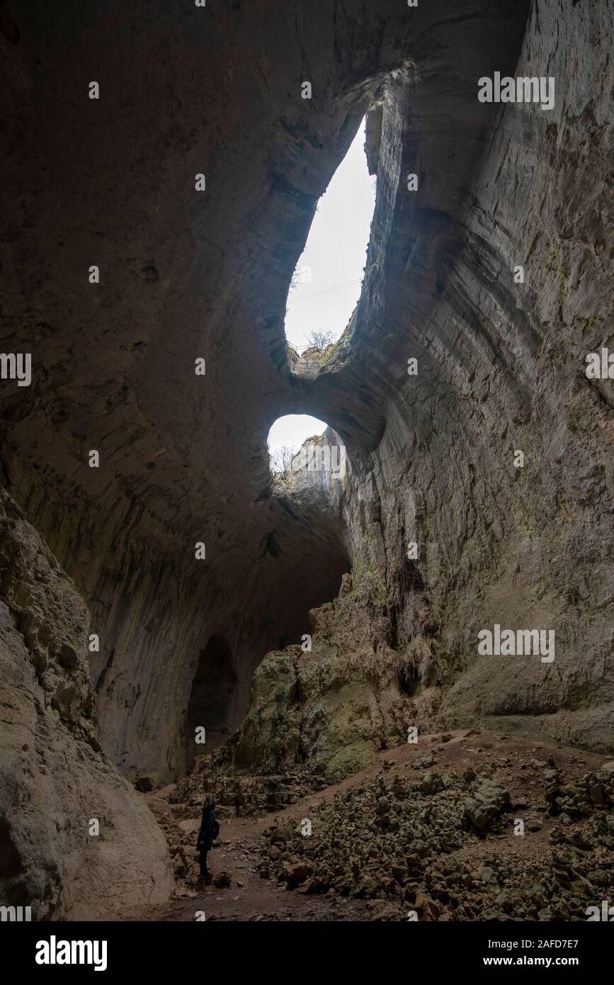 Prohodna Panoramic view of Prohodna cave also known as God's eyes near Karlukovo ...