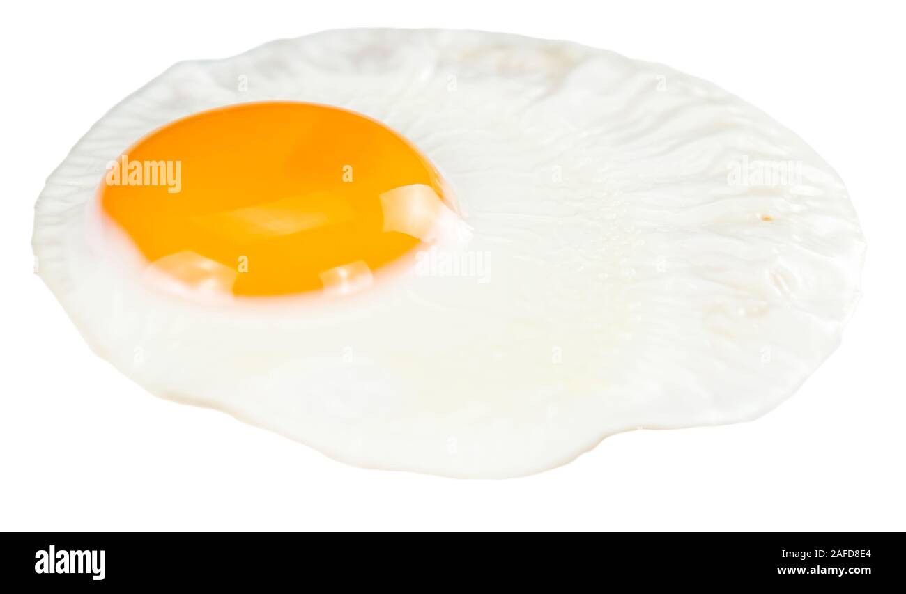 Fried Egg isolated on white background (close-up shot Stock Photo - Alamy