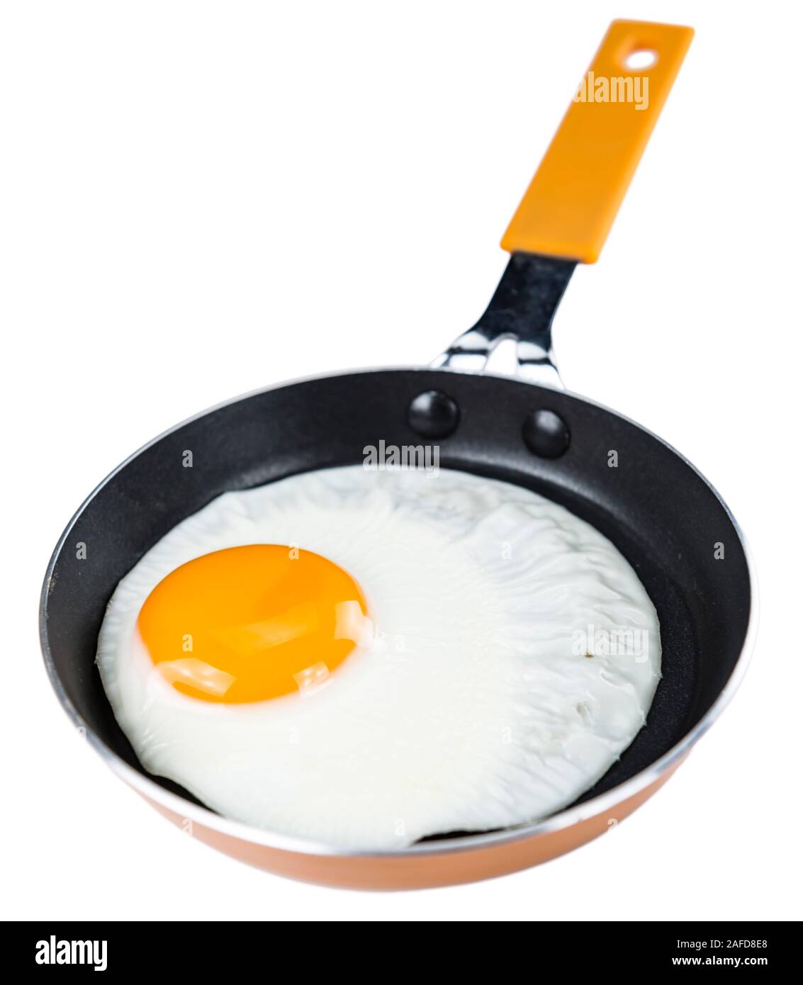Fried Egg isolated on white background (close-up shot Stock Photo - Alamy