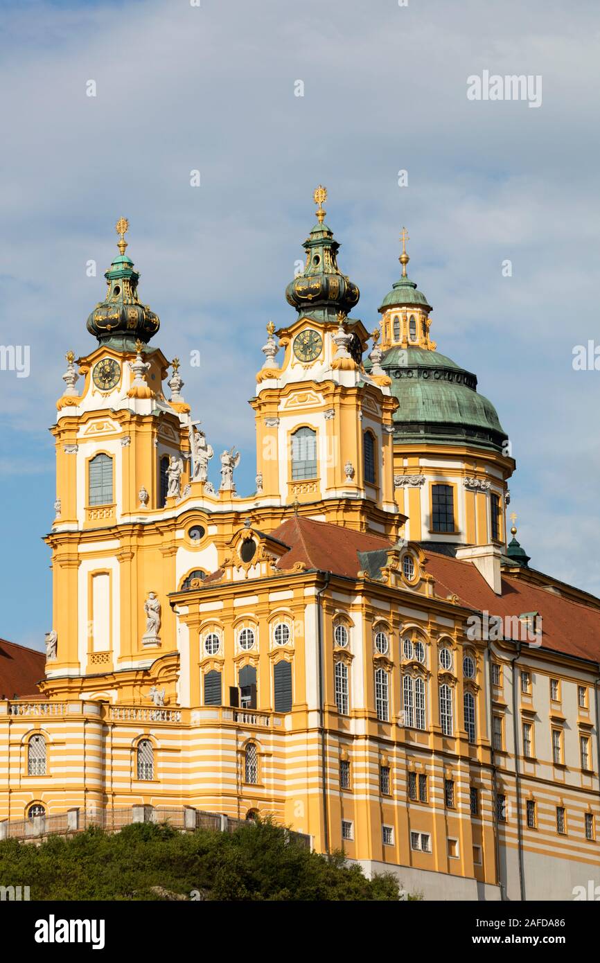Benedictine Abbey Stift Melk, UNESCO-World Cultural Heritage, Melk, Wachau, Upper Austria, Austria, Europe Stock Photo