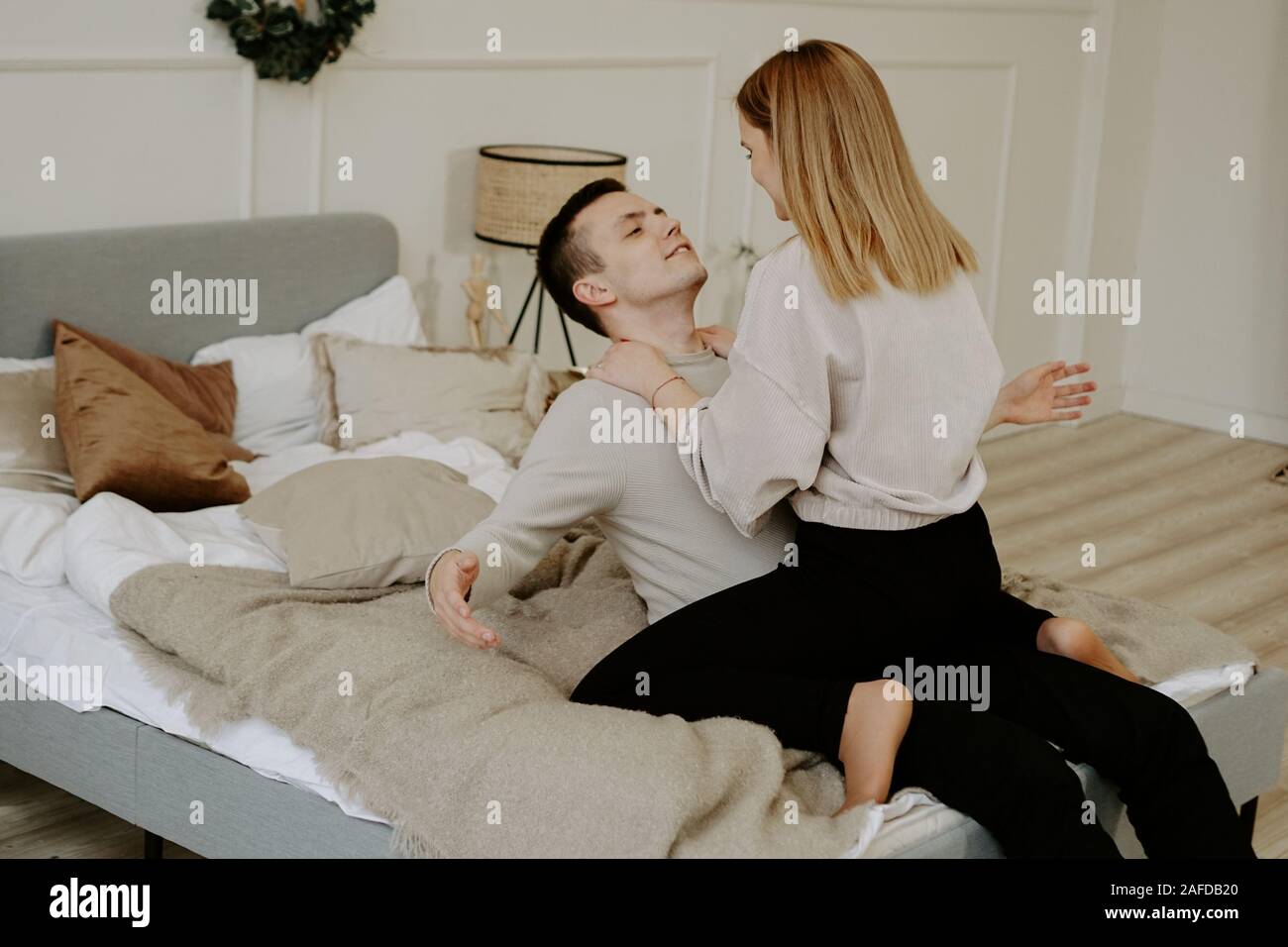 Business Couple On Bed In Hotel Room Tender Hugs Stock Photo Alamy   Business Couple On Bed In Hotel Room Tender Hugs 2AFDB20 