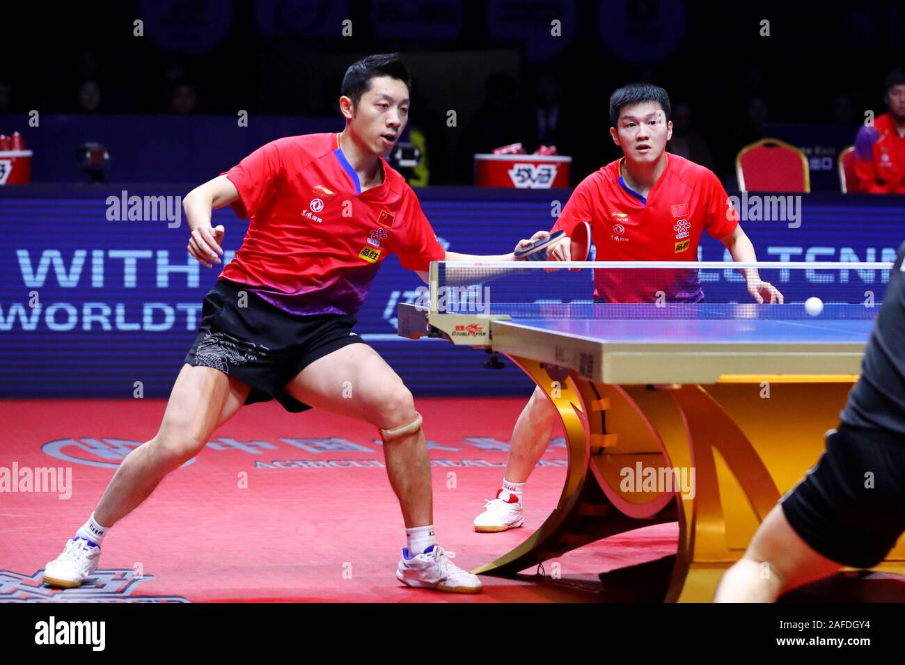 Zhengzhou, China. 15th Dec, 2019. Fan Zhendong & Xu Xin (CHN) Table