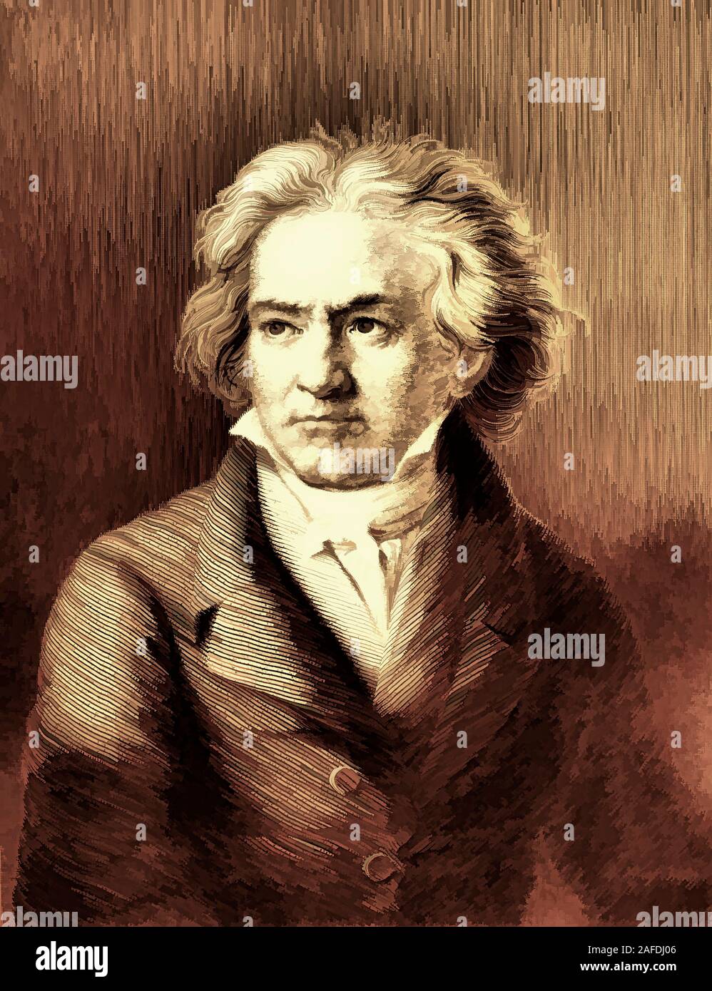 Ludwig van Beethoven, composer. by Unknown: Fine art print