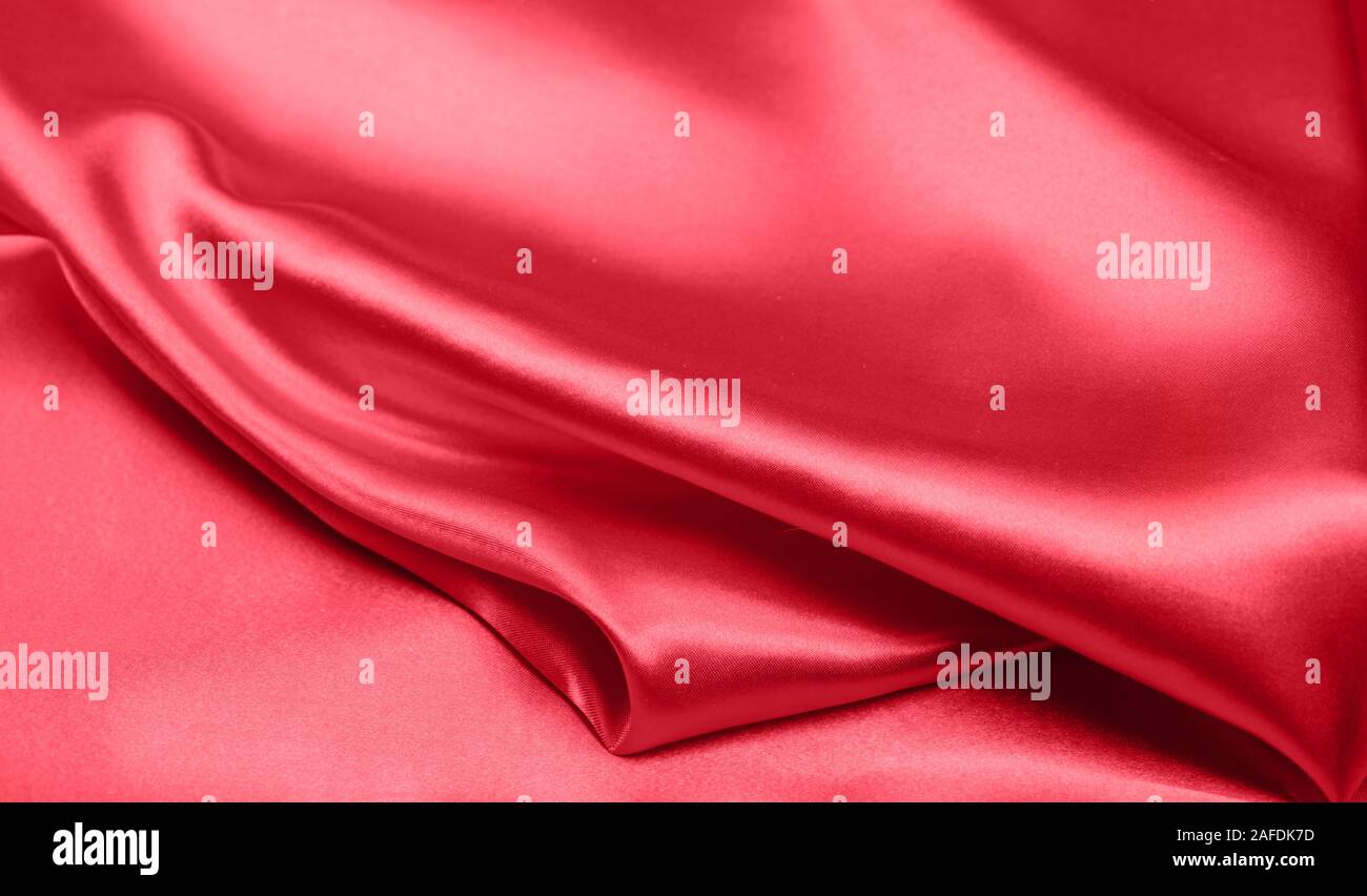 Red silk fabric canvas background Stock Photo