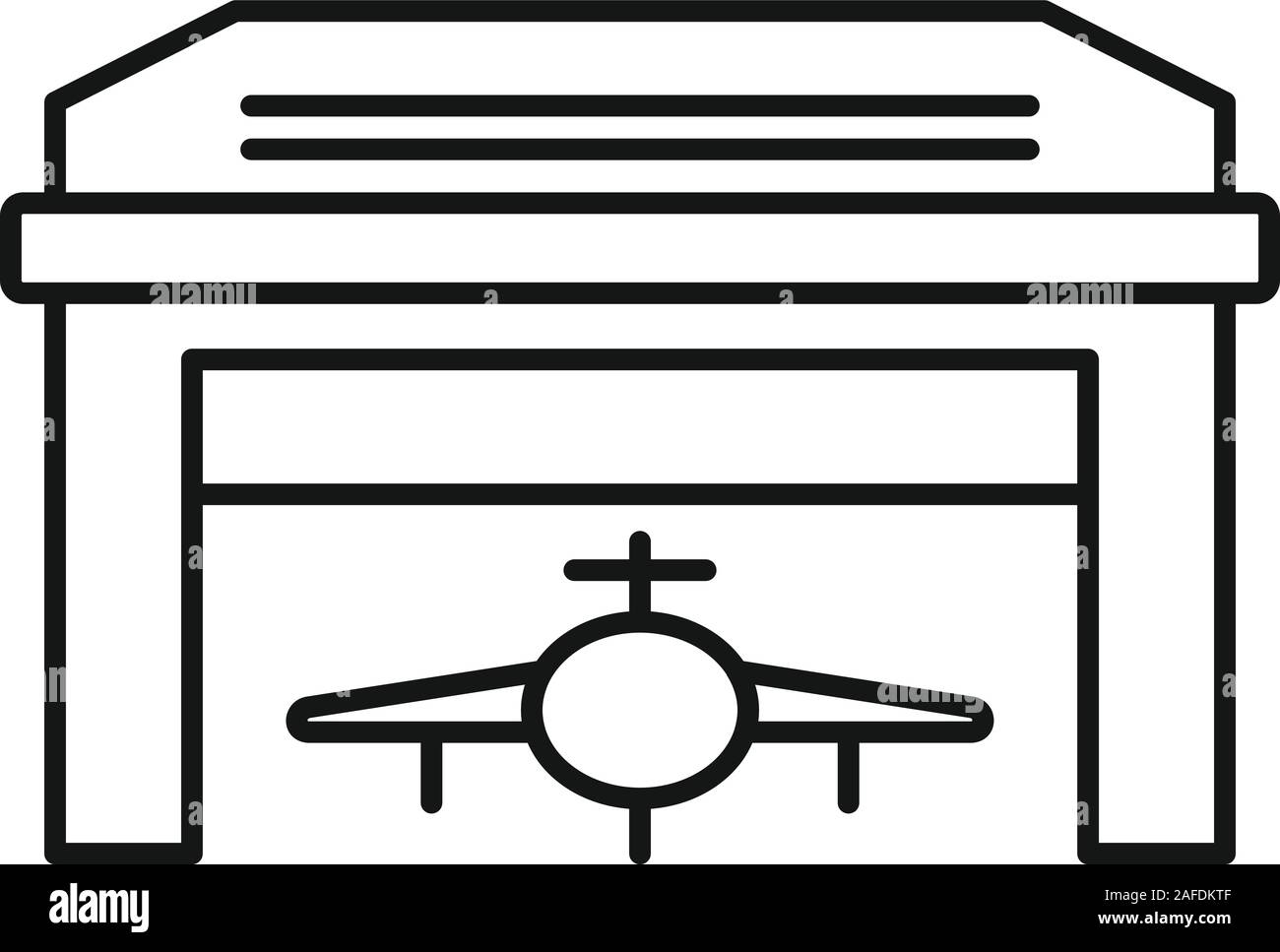 Plane hangar icon. Outline plane hangar vector icon for web design isolated on white background Stock Vector