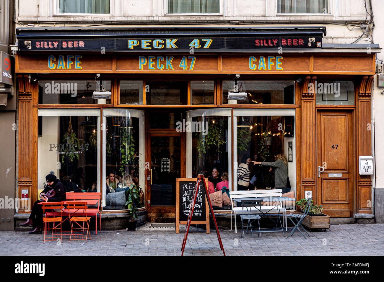 Cafè Peck 47, Brussels, Belgium Stock Photo