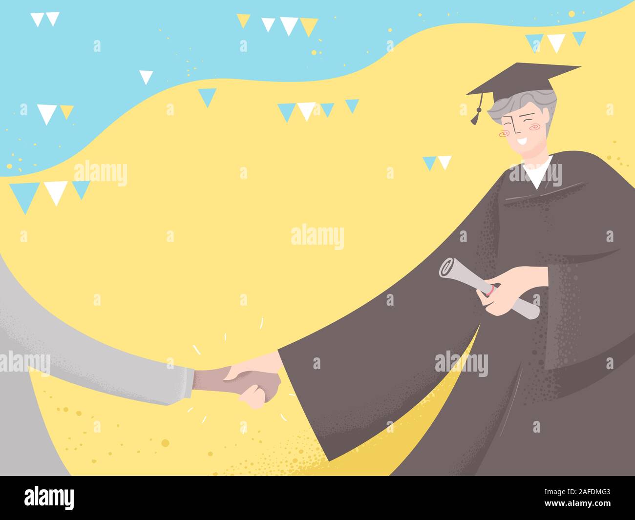 Cartoon graduate man holding diploma hi-res stock photography and ...