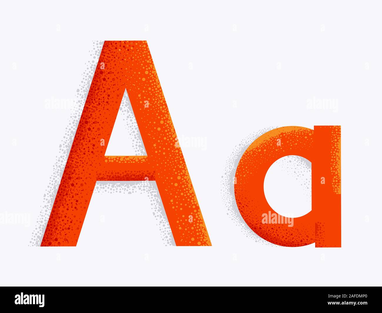 Illustration of Decorative Alphabet with Capital and Small Letter A and Dust Particle Effect Stock Photo