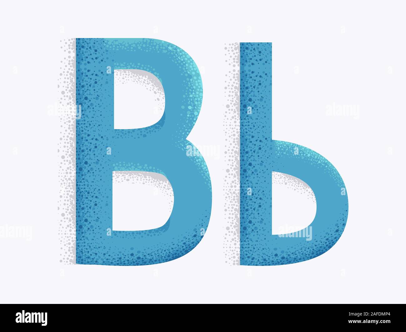 Illustration of Decorative Alphabet with Capital and Small Letter B and Dust Particle Effect Stock Photo