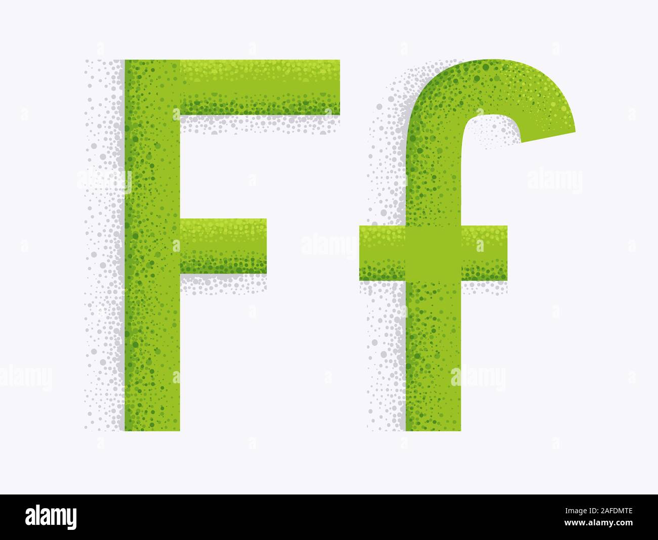 Illustration of Decorative Alphabet with Capital and Small Letter F and Dust Particle Effect Stock Photo