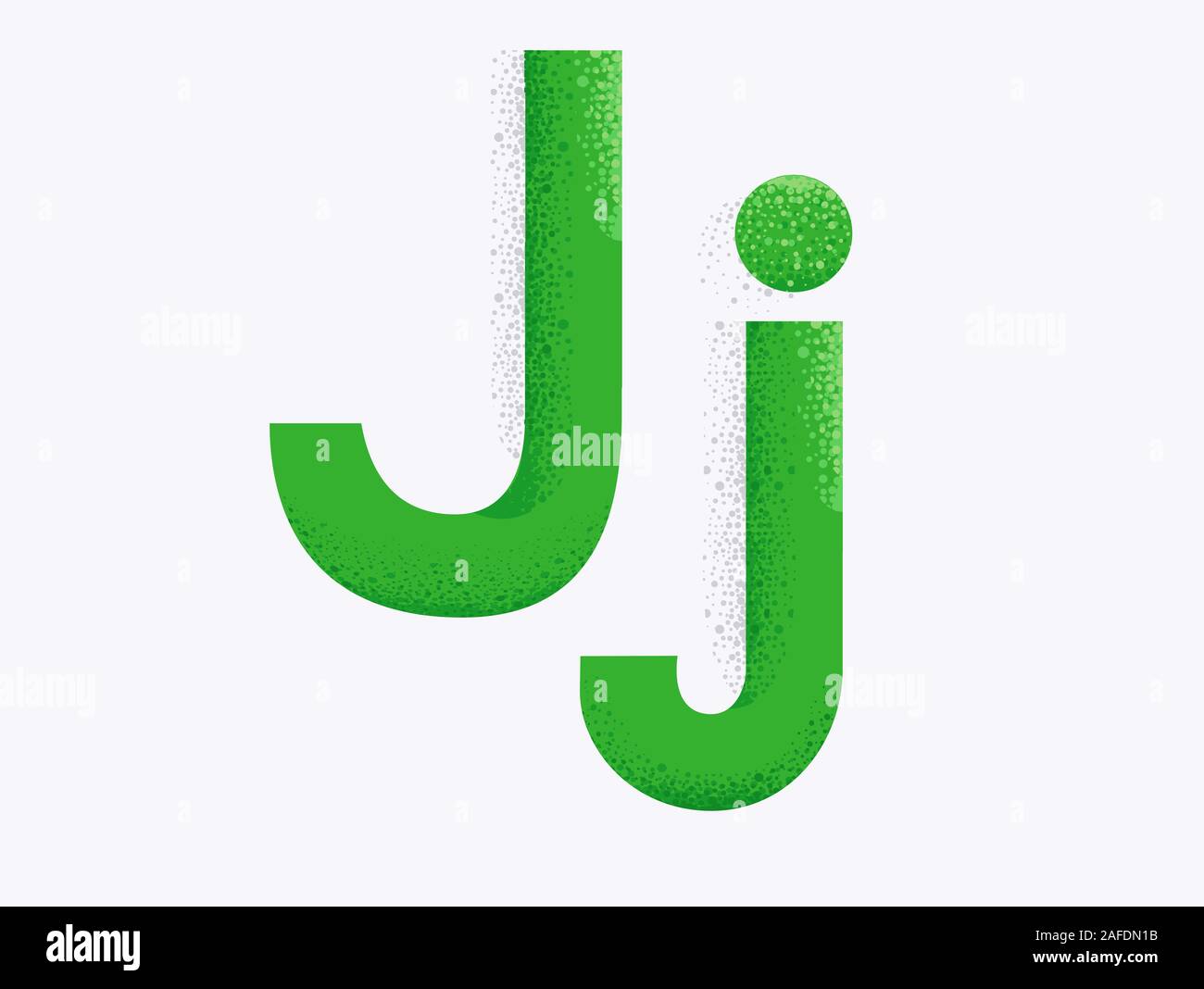 Illustration of Decorative Alphabet with Capital and Small Letter J and Dust Particle Effect Stock Photo
