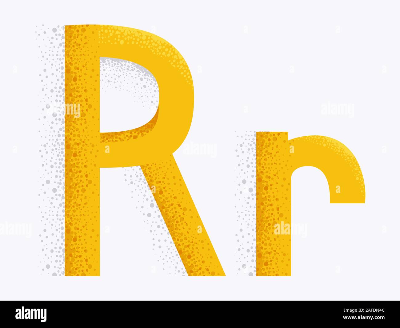 Illustration of Decorative Alphabet with Capital and Small Letter R and