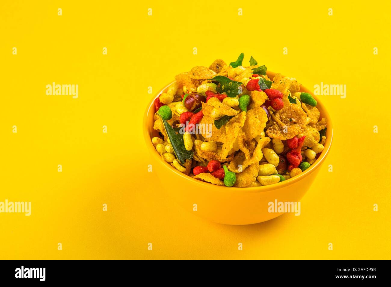 Indian Snacks Traditional Indian deep fried salty dish called chivda