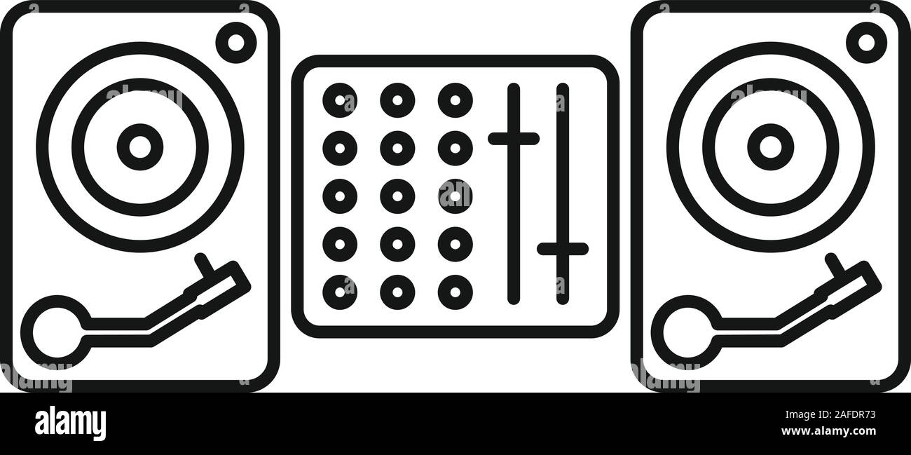 Dj equipment icon. Outline dj equipment vector icon for web design isolated on white background