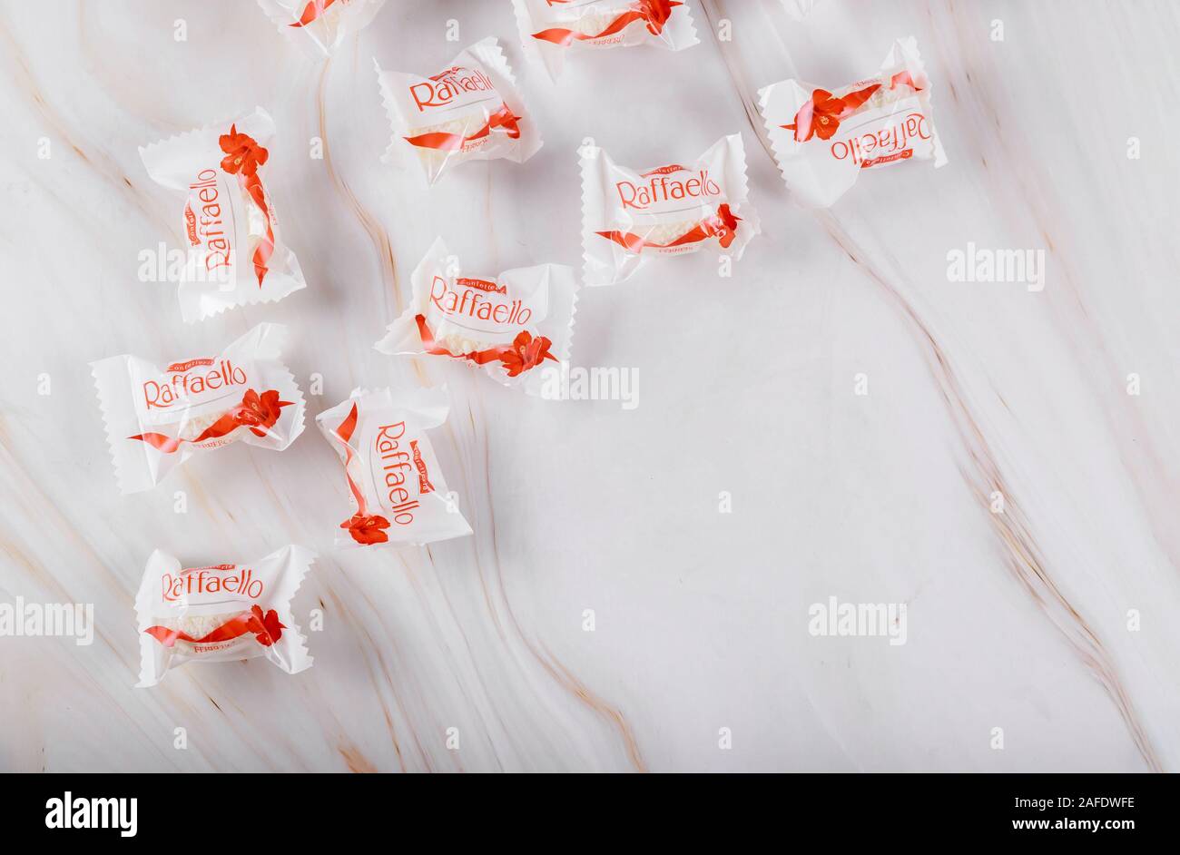 New York NY NOV 29 2019 Ferrero Raffaello in a separate packaging is a