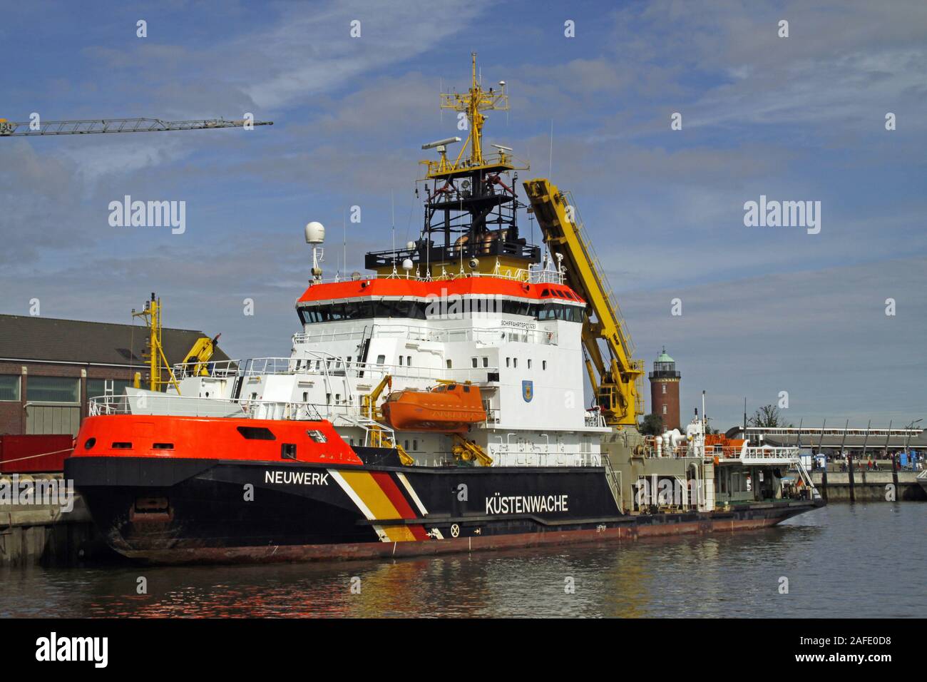 Küstenwachenboot Neuwerk in Cuxhaven Stock Photo