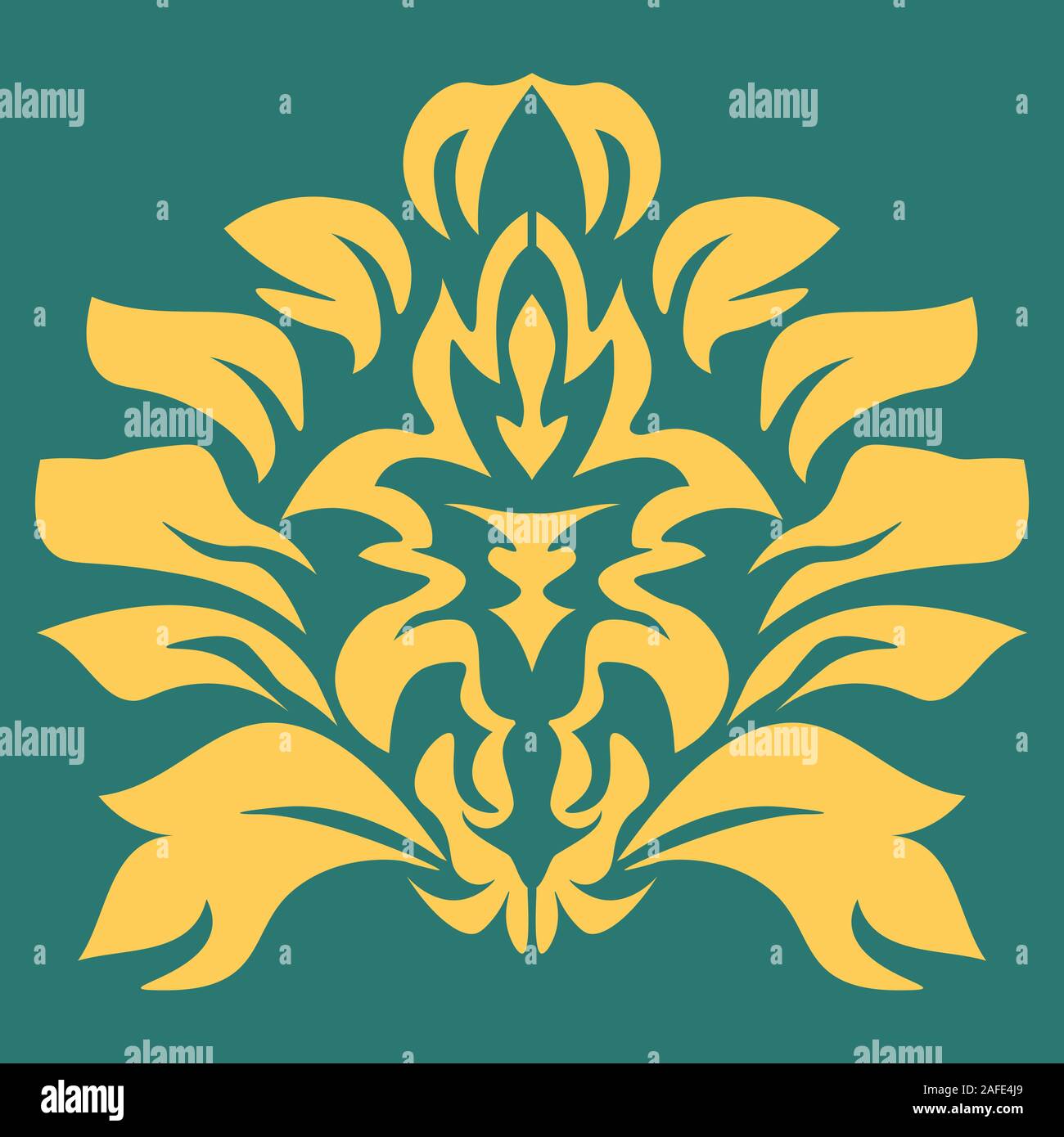Damask wallpaper Vector illustration. Easily editable vector image. Stock Vector