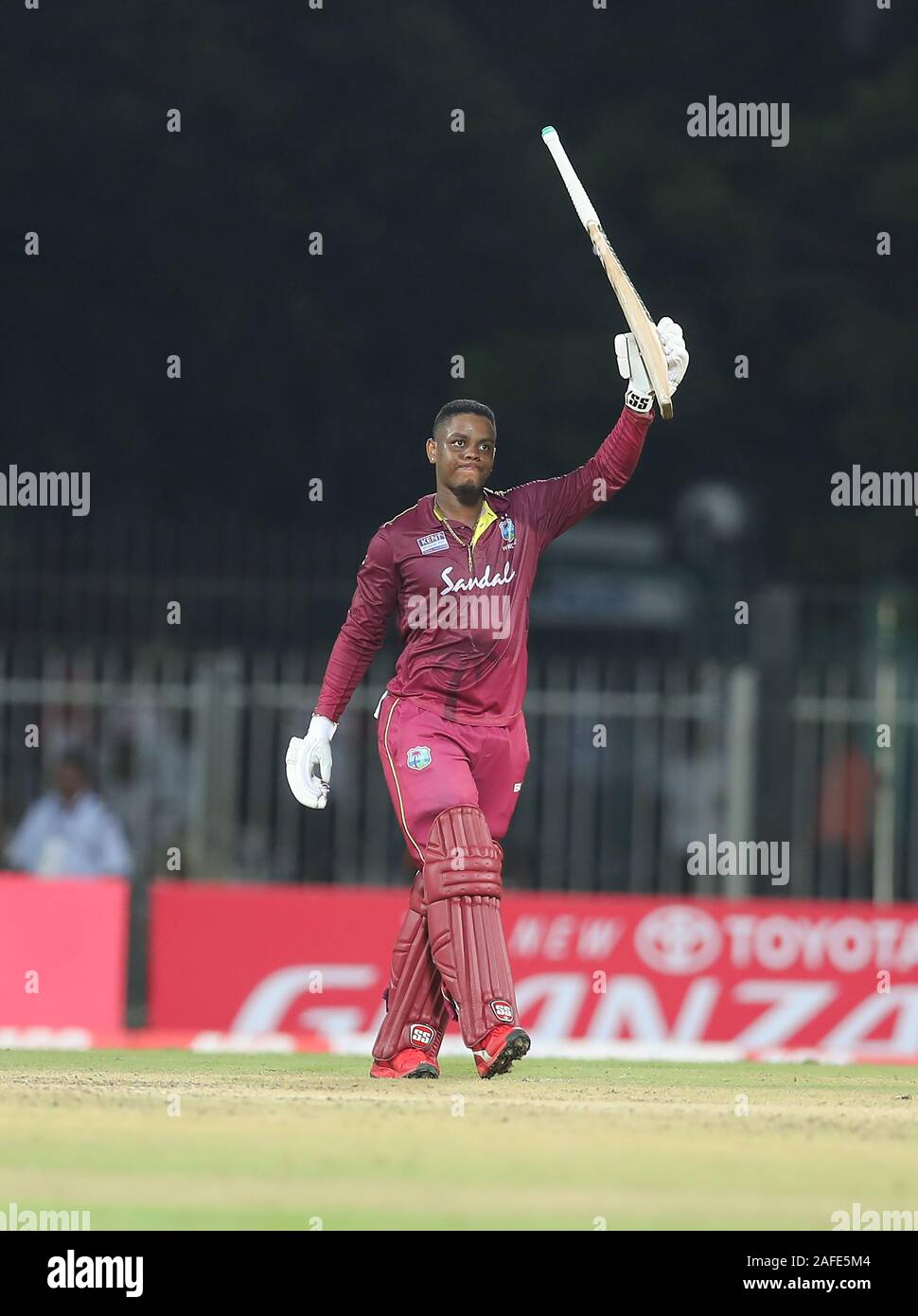 Chennai, India, 15th December 2019. West Indian player ........ Plays a shot during the 1st ODI iagainst India in chennai on Sunday.  Seshadri SUKUMAR Stock Photo