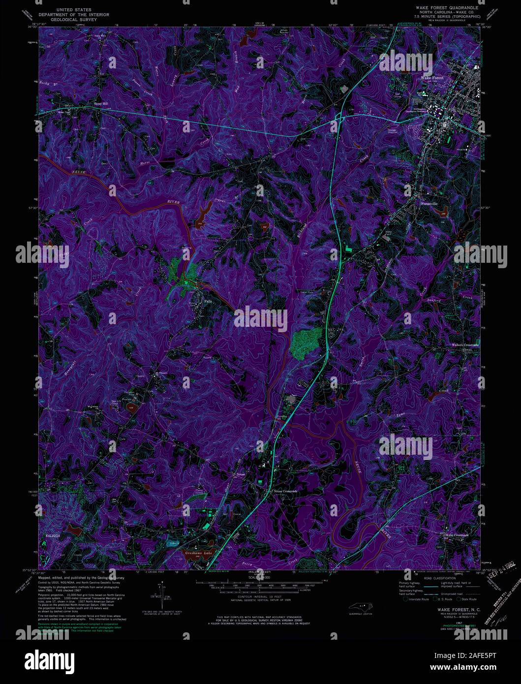 Map of wake forest hires stock photography and images Alamy