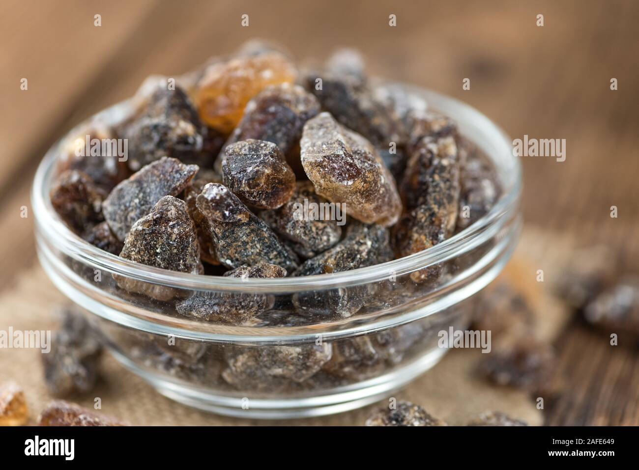 Brown Rock Candy (detailed close-up shot; selective focus) Stock Photo