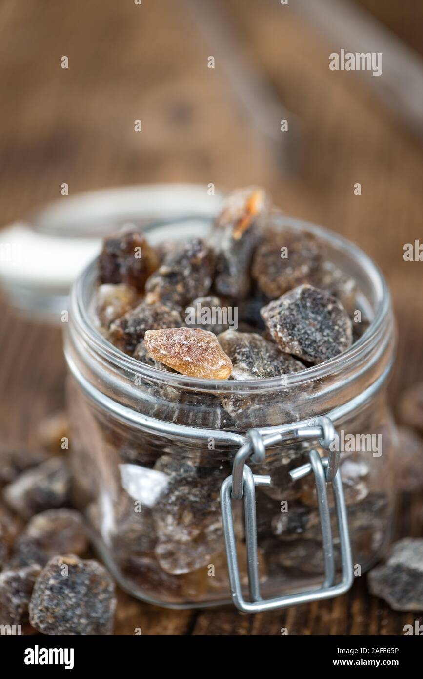 Brown Rock Candy (detailed close-up shot; selective focus) Stock Photo