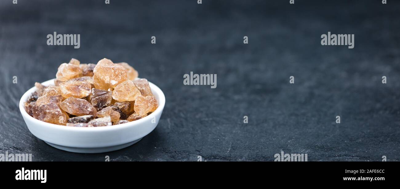 Brown Rock Candy (detailed close-up shot; selective focus) Stock Photo