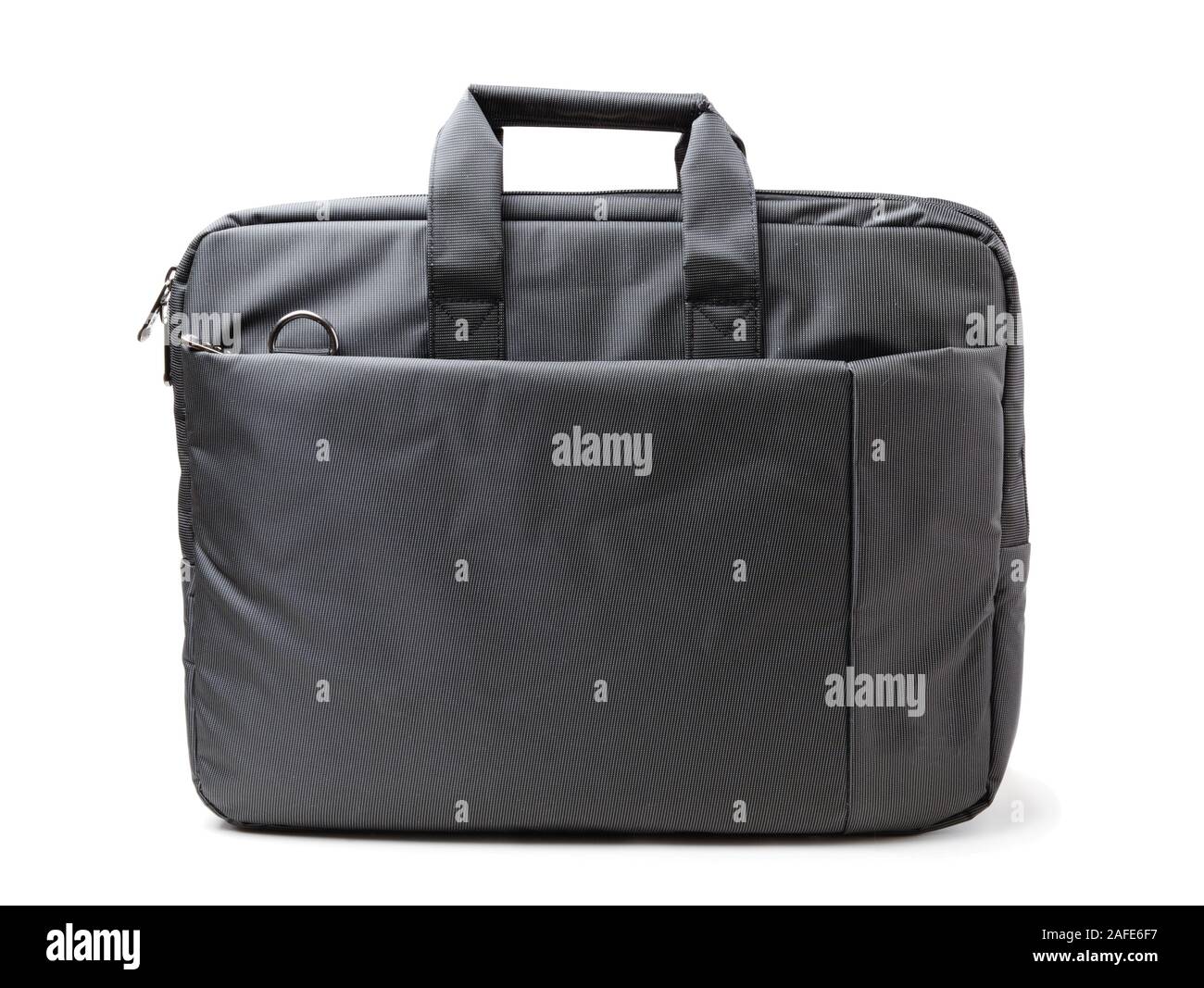 Textile briefcase for laptop isolated on white background Stock Photo