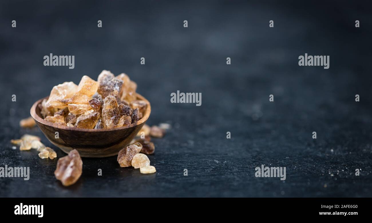 Brown Rock Candy (detailed close-up shot; selective focus) Stock Photo