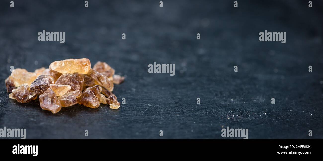 Brown Rock Candy (detailed close-up shot; selective focus) Stock Photo