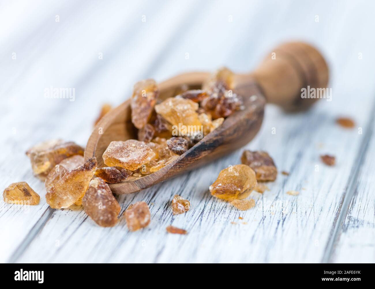 Brown Rock Candy (detailed close-up shot; selective focus) Stock Photo