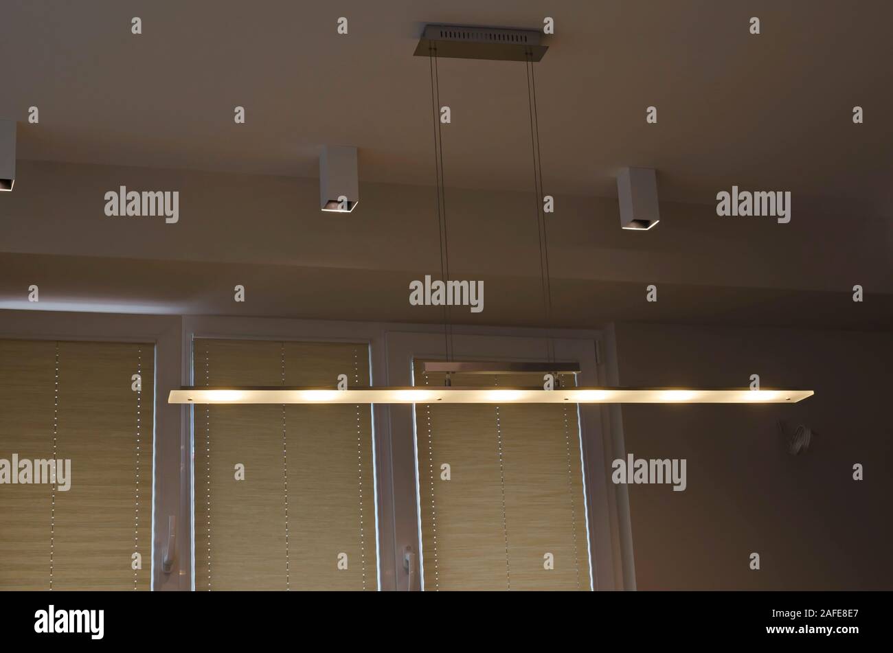 Part of a newly renovated living room with  LED lighting, Sofia, Bulgaria, Europe Stock Photo