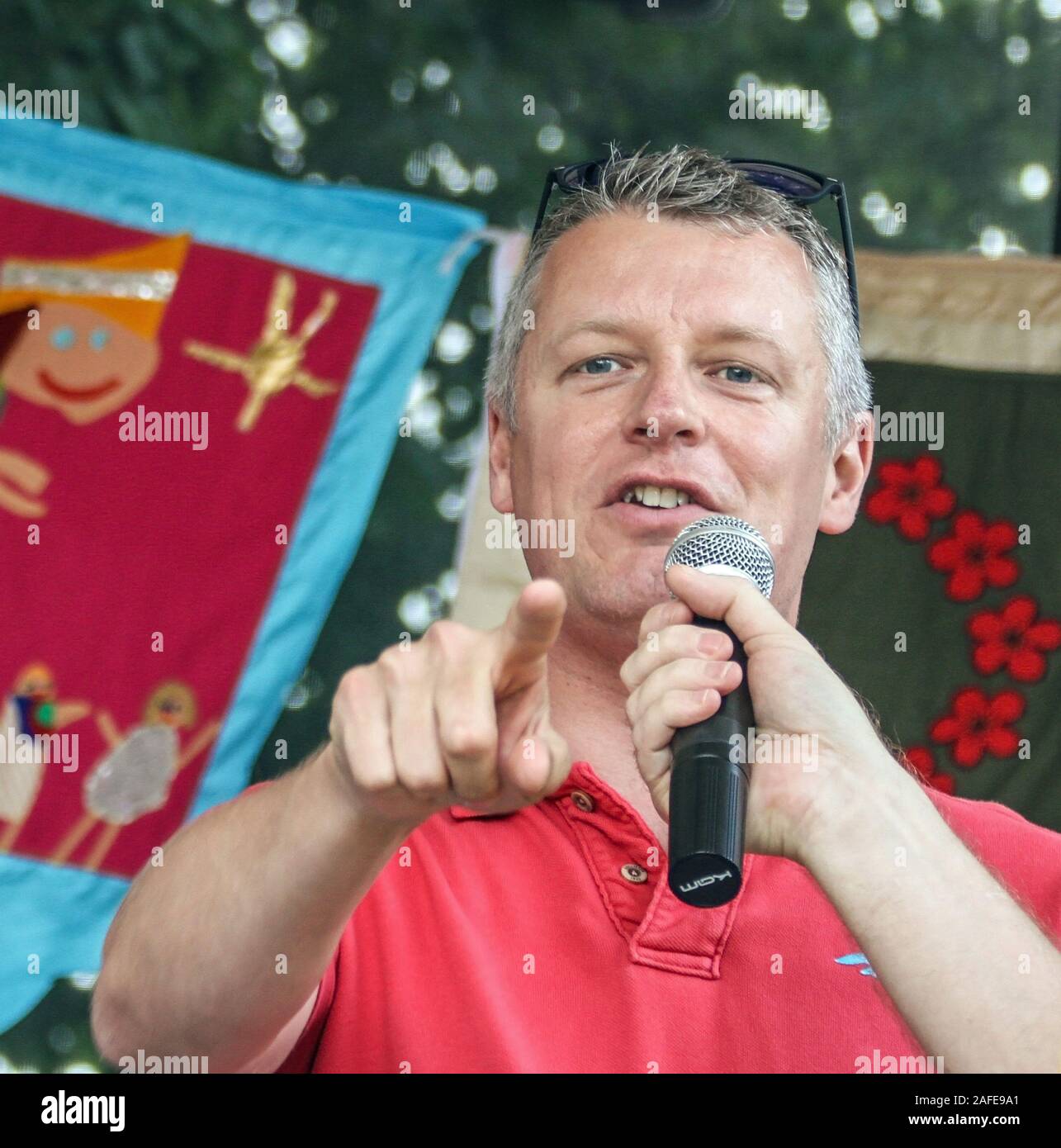 Plymouth Devonport MP, Luke Pollard speaking at the Stoke Funday in Plymouth on 21st July 2019 Stock Photo