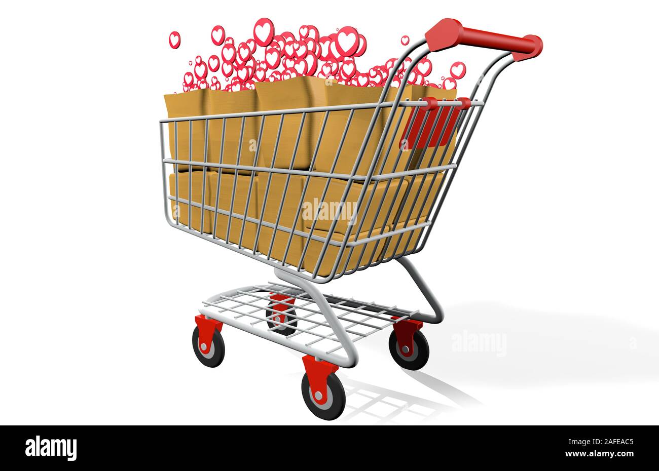 3d shopping cart icon