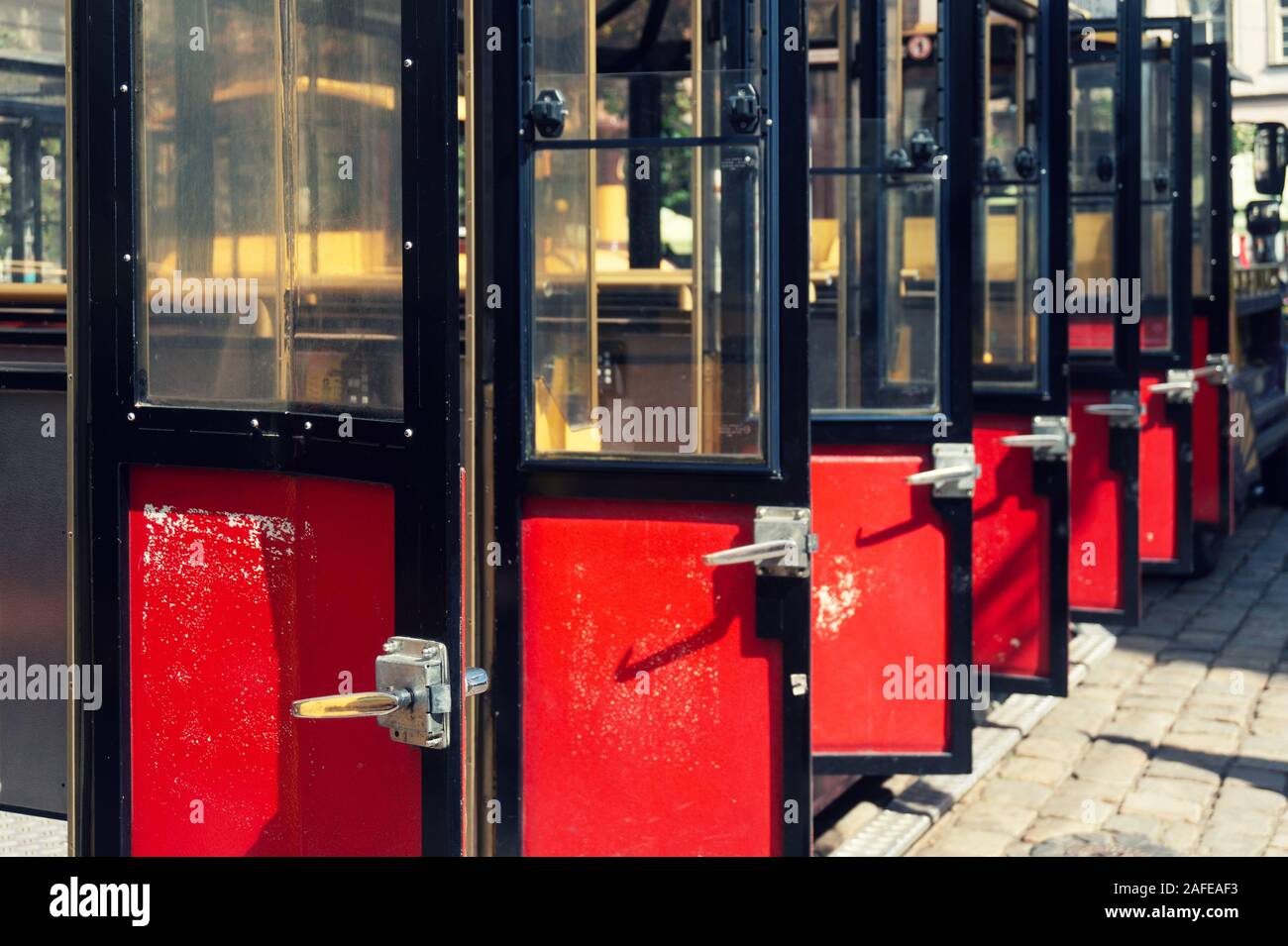 Open tram door hi-res stock photography and images - Alamy
