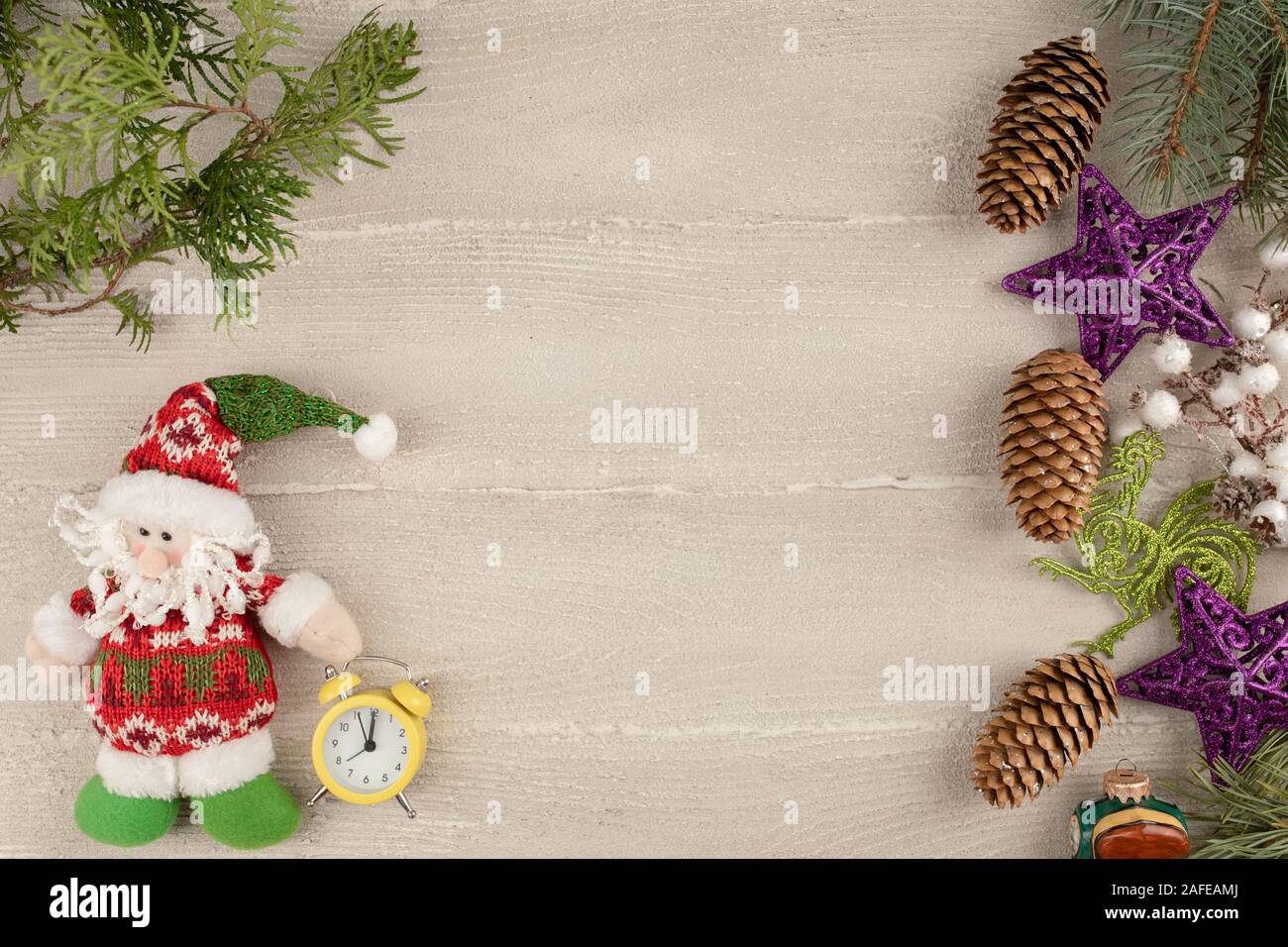 Download Christmas Background With Christmas Decorations Pine Cones And Spruce Branch Stock Photo Alamy PSD Mockup Templates