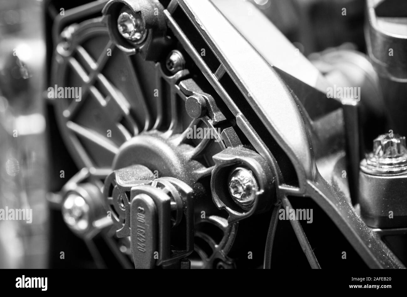 Internal combustion engine automotive, engine fragment close-up. Stock Photo