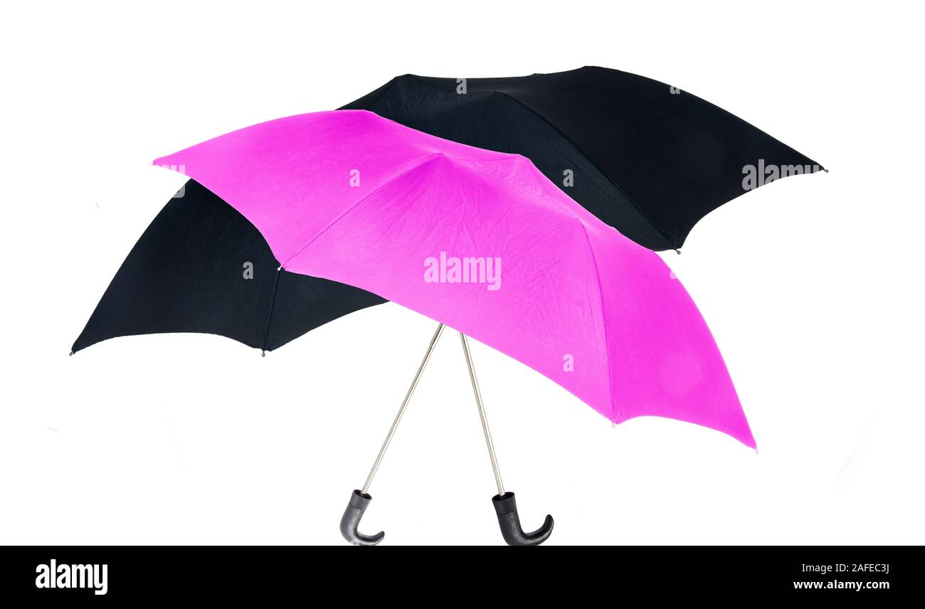 Walking umbrellas Stock Photo