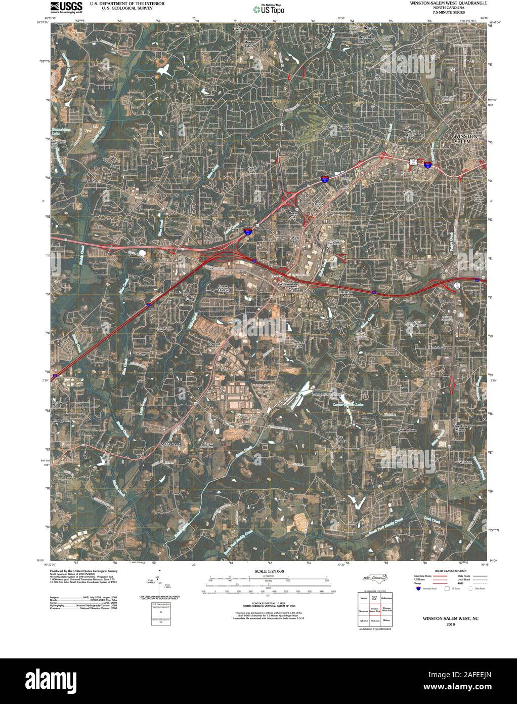Map of winston salem hires stock photography and images Alamy