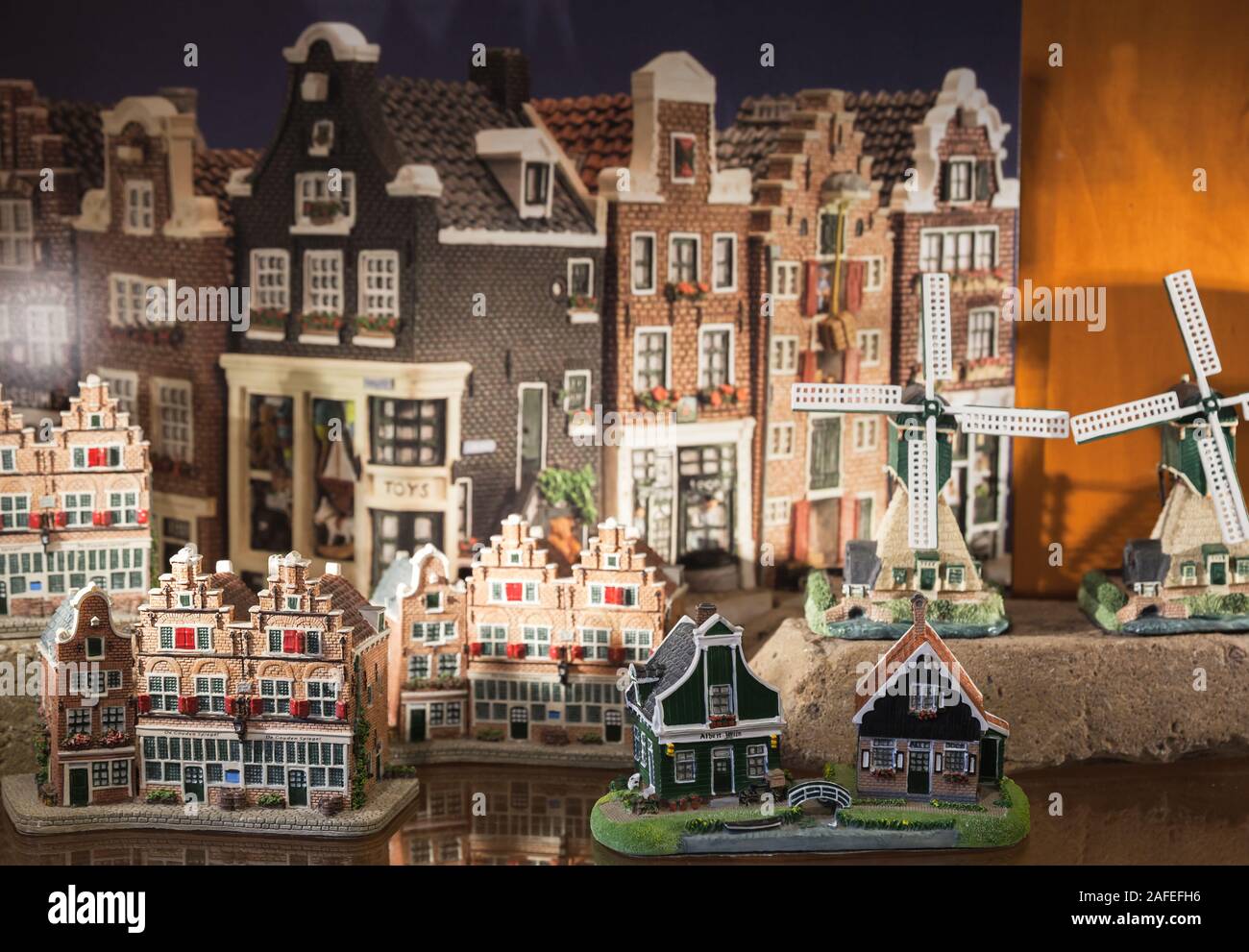 Amsterdam Modell Stadtansicht 2 Häuser Holland Niederlande Souvenir 8273 