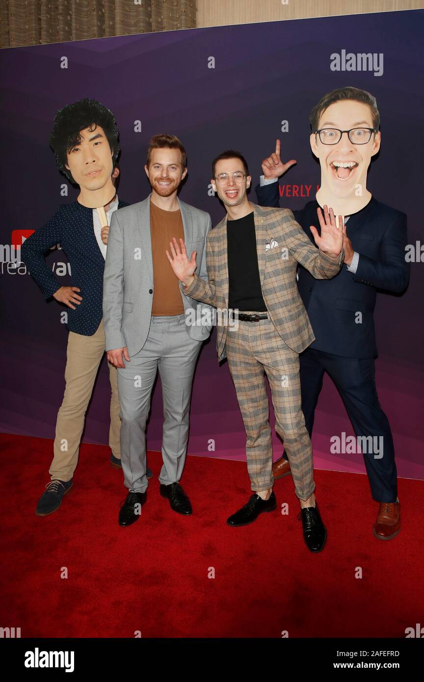 Beverly Hills, USA. 13th Dec, 2019. Eugene Lee Yang, Ned Fulmer, Zach Kornfeld and Keith Habersberger at the 9th Streamy Awards 2019 ceremony at the Beverly Hilton Hotel. Beverly Hills, 12/13/2019 | usage worldwide Credit: dpa/Alamy Live News Stock Photo