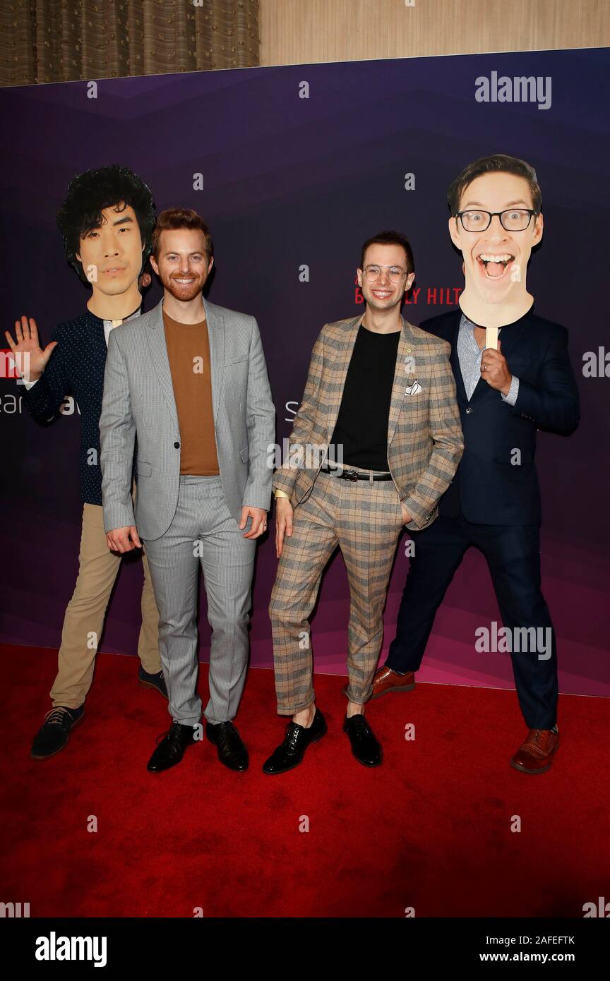 Beverly Hills, USA. 13th Dec, 2019. Eugene Lee Yang, Ned Fulmer, Zach Kornfeld and Keith Habersberger at the 9th Streamy Awards 2019 ceremony at the Beverly Hilton Hotel. Beverly Hills, 12/13/2019 | usage worldwide Credit: dpa/Alamy Live News Stock Photo
