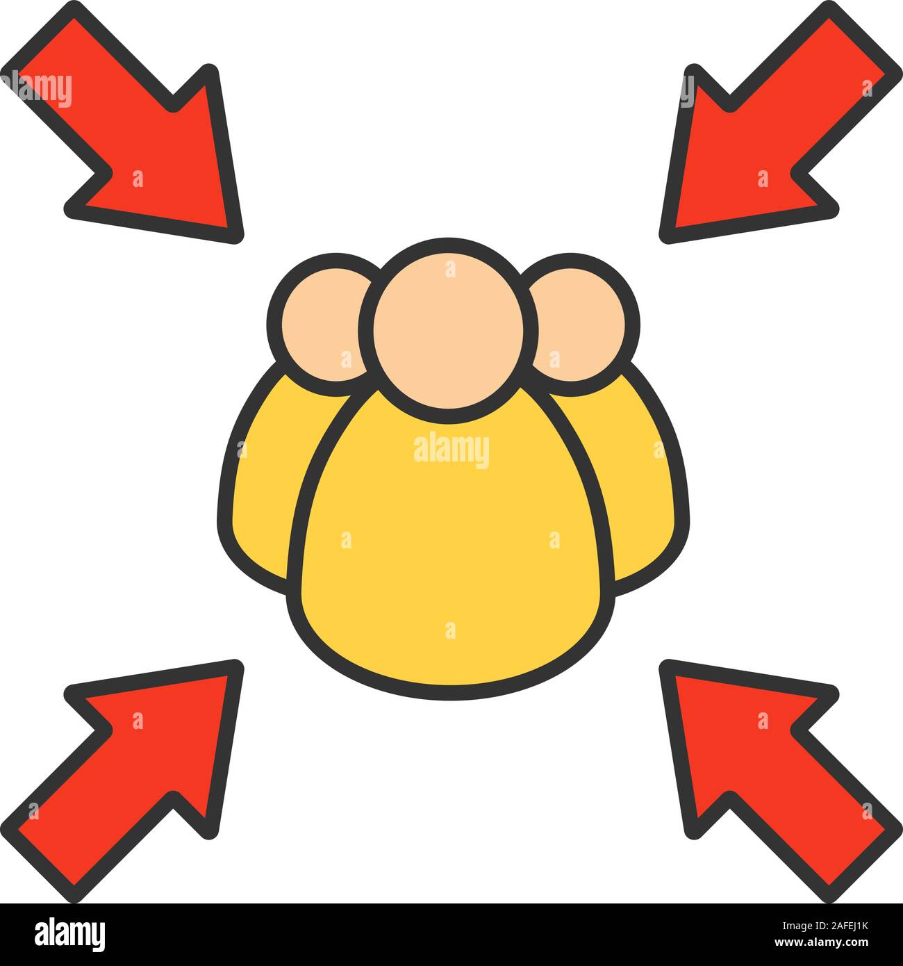 Fire assembly point color icon. Emergency evacuation. Isolated vector ...