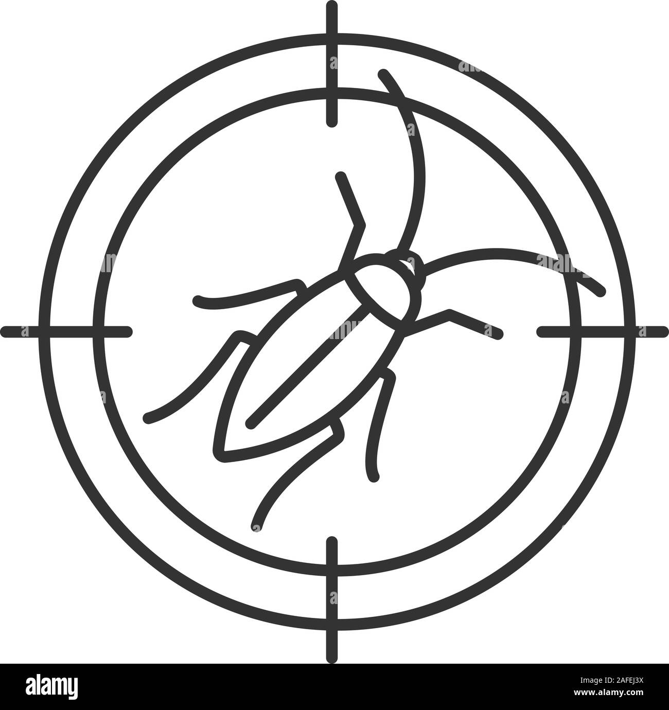 Cockroach target linear icon. Roach repellent. Pest control. Thin line
