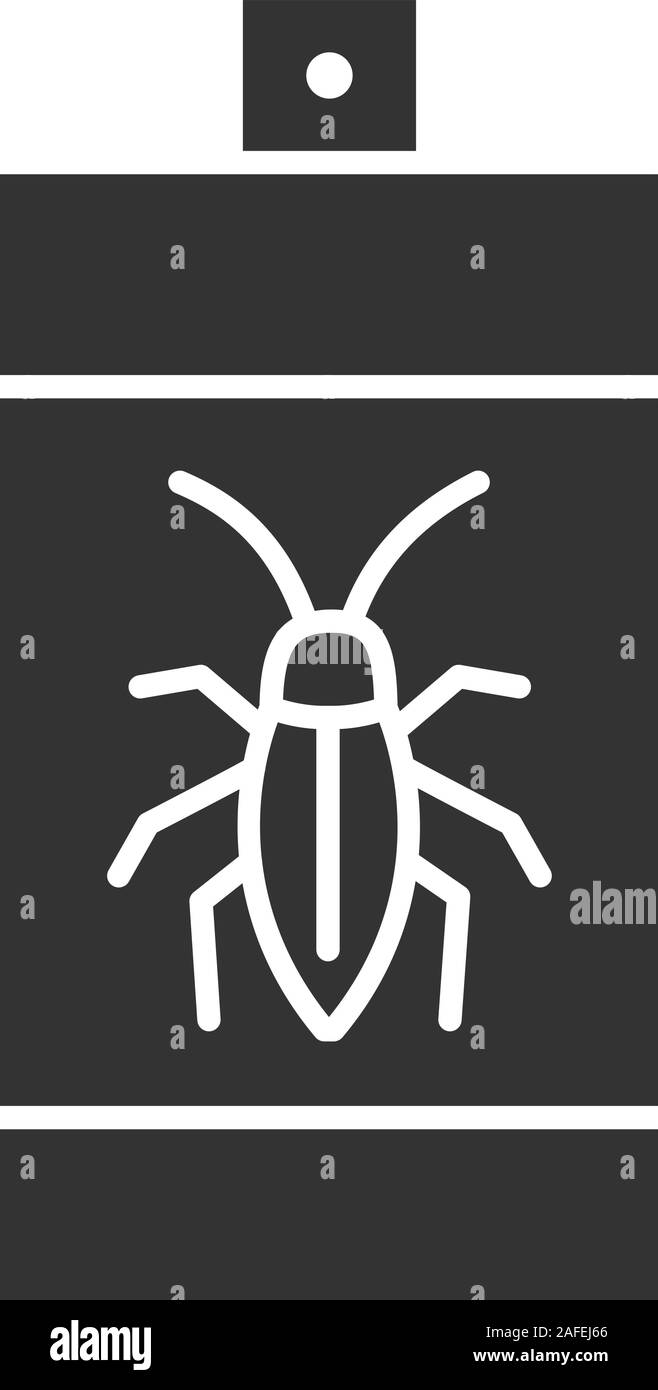 Roaches bait glyph icon. Cockroach repellent spray. Pest control ...