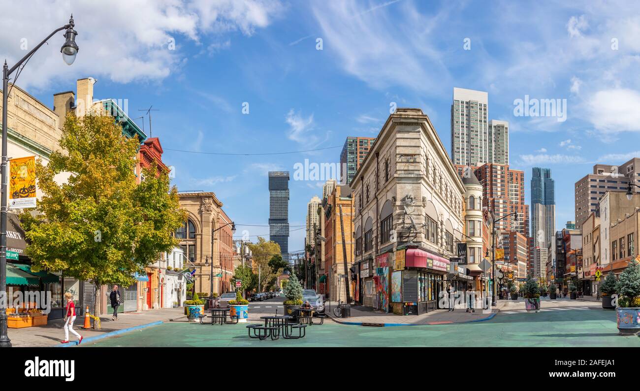 Square in downtown Jersey City, New Jersey Stock Photo Alamy
