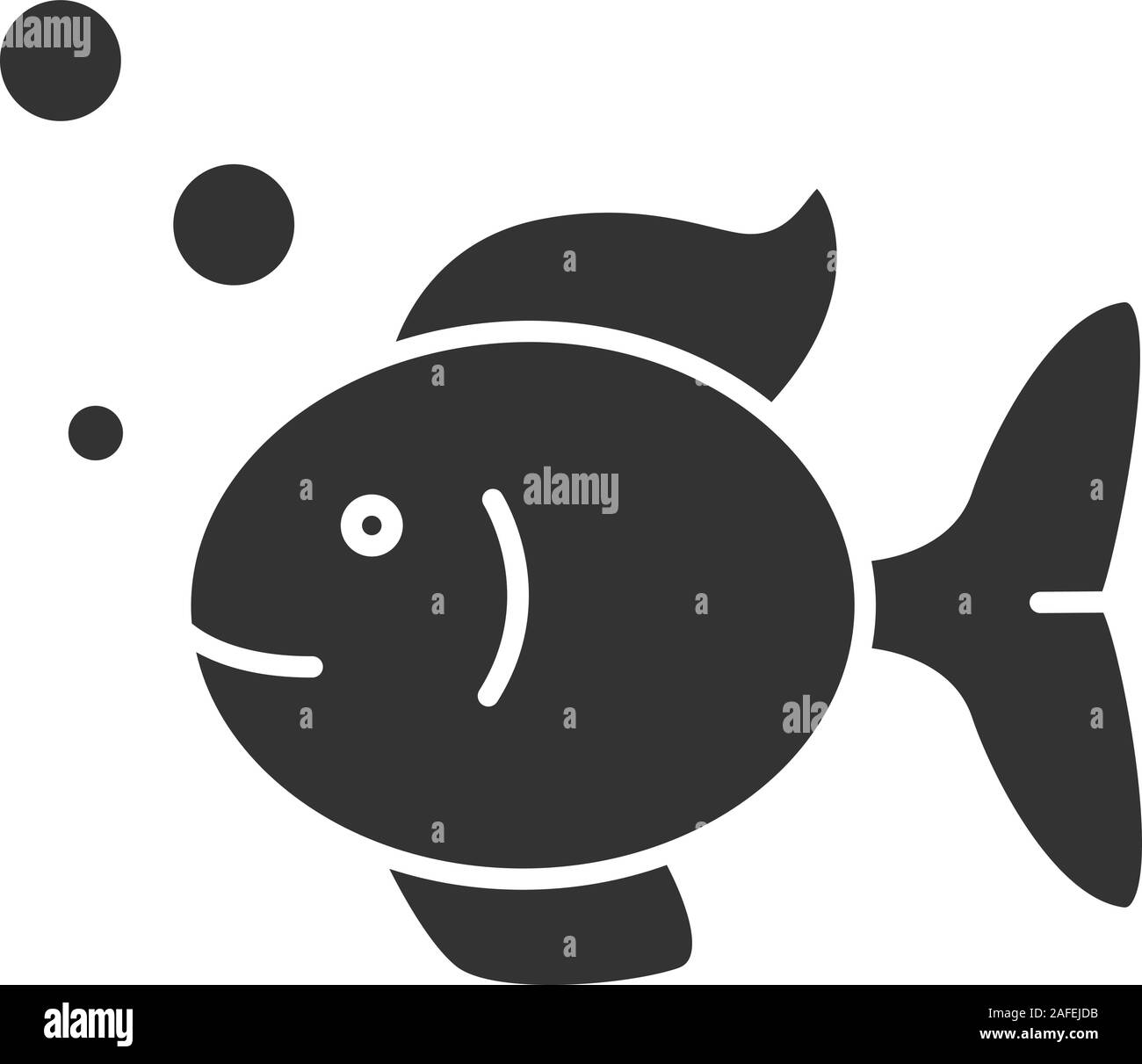 Aquarium fish glyph icon. Fishkeeping. Fishbowl pet. Silhouette symbol. Negative space. Vector isolated illustration Stock Vector